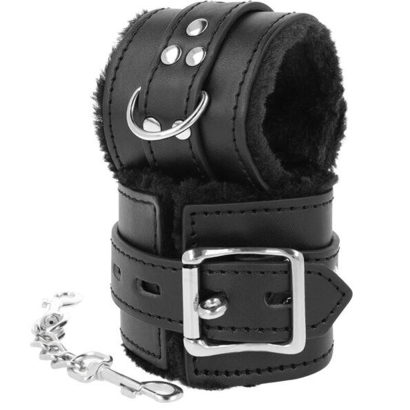 DARKNESS - MENOTTES BDSM DOUBLÉES NOIRES-DARKNESS BONDAGE-sextoys-lingerie-bdsm-hygiène-sexshop