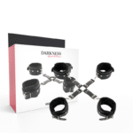 DARKNESS - MENOTTES EN CUIR POUR PIEDS ET MAINS NOIR-DARKNESS BONDAGE-sextoys-lingerie-bdsm-hygiène-sexshop