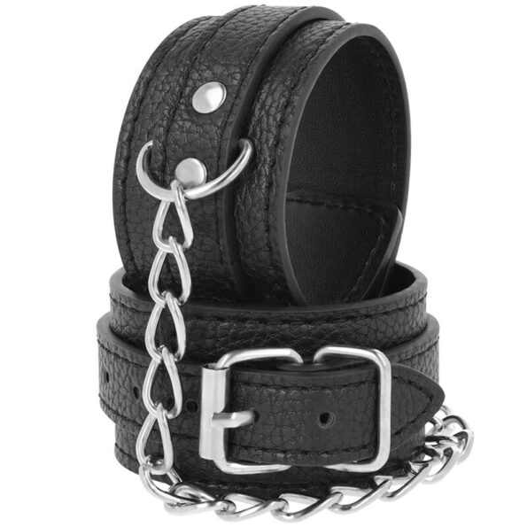 DARKNESS - MENOTTES EN CUIR TEXTURÉ NOIR-DARKNESS BONDAGE-sextoys-lingerie-bdsm-hygiène-sexshop
