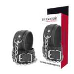 DARKNESS - MENOTTES EN CUIR TEXTURÉ NOIR-DARKNESS BONDAGE-sextoys-lingerie-bdsm-hygiène-sexshop