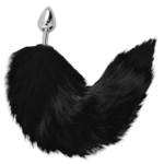 DARKNESS – PLUG ANAL ARGENT 8 CM AVEC QUEUE NOIRE