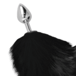 DARKNESS – PLUG ANAL ARGENT 8 CM AVEC QUEUE NOIRE