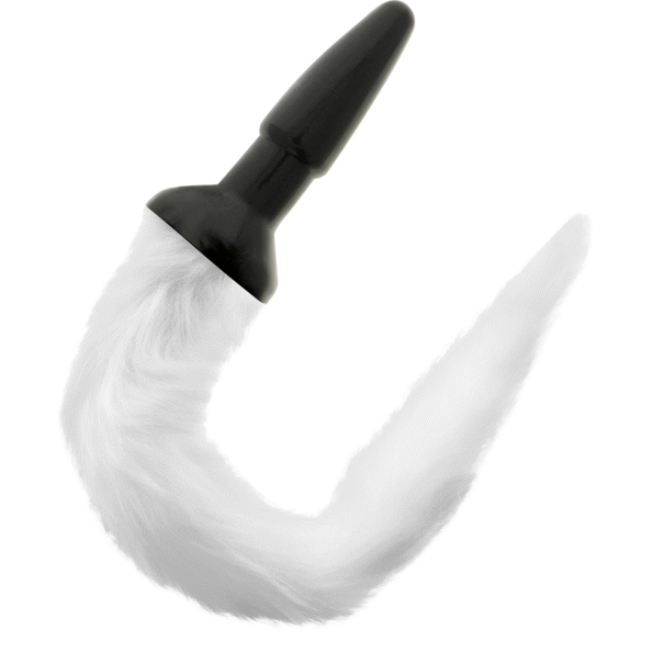DARKNESS - PLUG ANAL EN SILICONE AVEC QUEUE BLANCHE-DARKNESS ANAL-sextoys-lingerie-bdsm-hygiène-sexshop