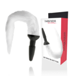 DARKNESS - PLUG ANAL EN SILICONE AVEC QUEUE BLANCHE-DARKNESS ANAL-sextoys-lingerie-bdsm-hygiène-sexshop