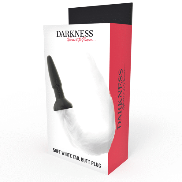 DARKNESS - PLUG ANAL EN SILICONE AVEC QUEUE BLANCHE-DARKNESS ANAL-sextoys-lingerie-bdsm-hygiène-sexshop