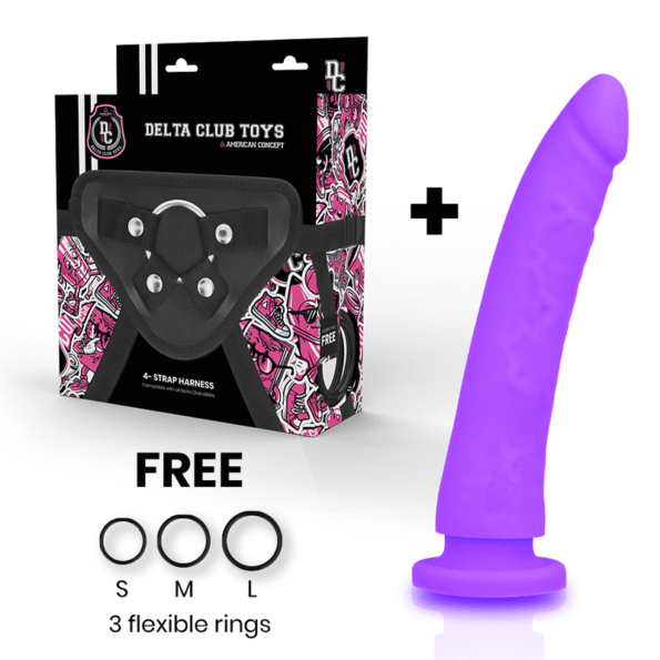 DELTA CLUB - TOYS ARNES + DONG SILICONE VIOLET 20 CM -O- 4 CM-DELTACLUB-sextoys-lingerie-bdsm-hygiène-sexshop