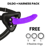 DELTA CLUB - TOYS HARNAIS + DONG SILICONE VIOLET 17 CM -O- 3 CM-DELTACLUB-sextoys-lingerie-bdsm-hygiène-sexshop
