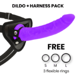 DELTA CLUB - TOYS HARNAIS + DONG SILICONE VIOLET 23 CM -O- 4.5 CM-DELTACLUB-sextoys-lingerie-bdsm-hygiène-sexshop