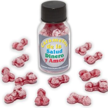 DIABLO PICANTE - 12 BONBONS SANTÉ-ARGENT-AMOUR FORME DE PÉNIS FRAISE/CERISE-DIABLO PICANTE-sextoys-lingerie-bdsm-hygiène-sexshop