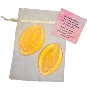 DIABLO PICANTE - 2 SAVONS PARFUMÉS EN FORME DE VAGIN JAUNES-DIABLO PICANTE-sextoys-lingerie-bdsm-hygiène-sexshop