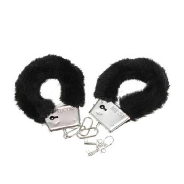 DIABLO PICANTE - MENOTTES DE PLAISIR EN FOURRURE NOIRE-DIABLO PICANTE-sextoys-lingerie-bdsm-hygiène-sexshop