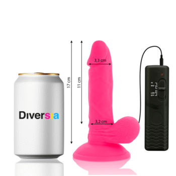 DIVERSIA - DILDO VIBRANT FLEXIBLE ROSE 17 CM -O- 3.3 CM-DIVERSIA-sextoys-lingerie-bdsm-hygiène-sexshop
