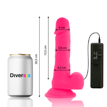 DIVERSIA - DILDO VIBRANT FLEXIBLE ROSE 20.5 CM -O- 4.2 CM-DIVERSIA-sextoys-lingerie-bdsm-hygiène-sexshop
