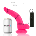DIVERSIA – DILDO VIBRANT FLEXIBLE ROSE 21.5 CM -O- 4.5 CM