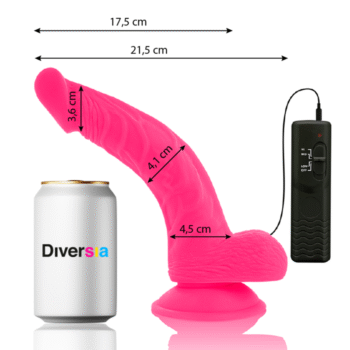 DIVERSIA - DILDO VIBRANT FLEXIBLE ROSE 21.5 CM -O- 4.5 CM-DIVERSIA-sextoys-lingerie-bdsm-hygiène-sexshop