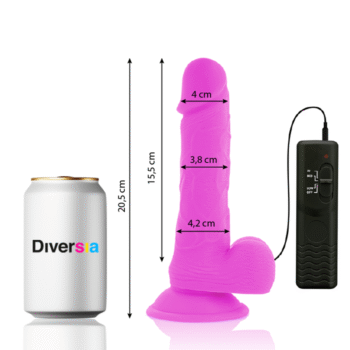 DIVERSIA - DILDO VIBRANT FLEXIBLE VIOLET 20.5 CM -O- 4.2 CM-DIVERSIA-sextoys-lingerie-bdsm-hygiène-sexshop