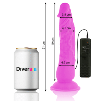 DIVERSIA - DILDO VIBRANT FLEXIBLE VIOLET 21 CM -O- 4.9 CM-DIVERSIA-sextoys-lingerie-bdsm-hygiène-sexshop