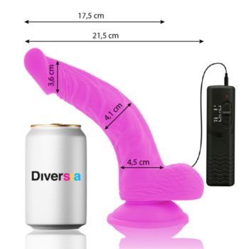 DIVERSIA - DILDO VIBRANT FLEXIBLE VIOLET 21.5 CM -O- 4.5 CM-DIVERSIA-sextoys-lingerie-bdsm-hygiène-sexshop