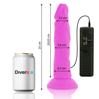 DIVERSIA - DILDO VIBRANT FLEXIBLE VIOLET 23 CM -O- 4.3 CM-DIVERSIA-sextoys-lingerie-bdsm-hygiène-sexshop