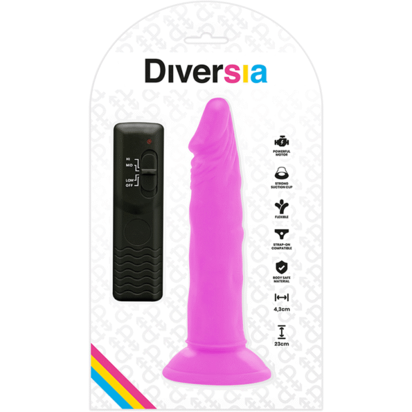DIVERSIA - DILDO VIBRANT FLEXIBLE VIOLET 23 CM -O- 4.3 CM-DIVERSIA-sextoys-lingerie-bdsm-hygiène-sexshop