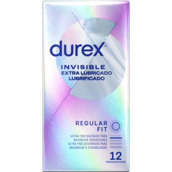 DUREX - INVISIBLE EXTRA LUBRIFIÉ 12 UNITÉS-DUREX CONDOMS-sextoys-lingerie-bdsm-hygiène-sexshop