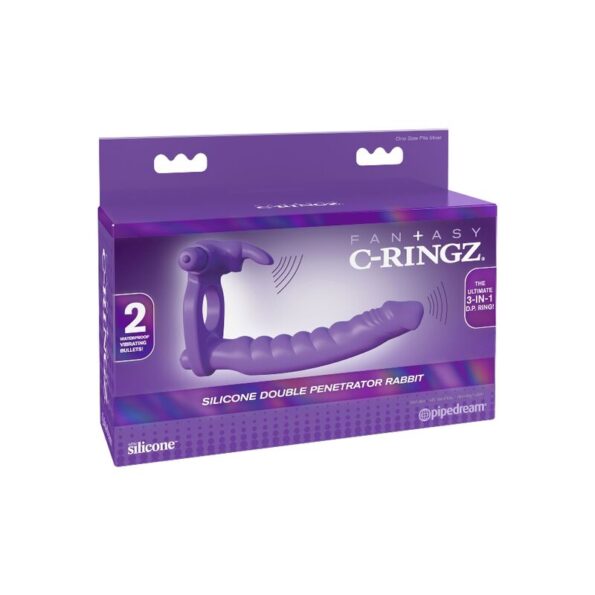 FANTASY C-RINGZ - SILICONE DOUBLE VIBRATOR RABBIT-FANTASY C-RINGZ-sextoys-lingerie-bdsm-hygiène-sexshop