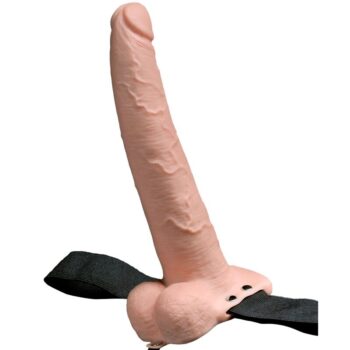 FETISH FANTASY SERIES - HARNAIS RÉGLABLE PÉNIS RÉALISTE AVEC BALLES RECHARGEABLES ET VIBRATEUR 23 CM-FETISH FANTASY SERIES-sextoys-lingerie-bdsm-hygiène-sexshop