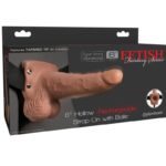 FETISH FANTASY SERIES – HARNAIS RÉGLABLE PÉNIS RÉALISTE AVEC TESTICULES RECHARGEABLES ET VIBRATEUR 15 CM