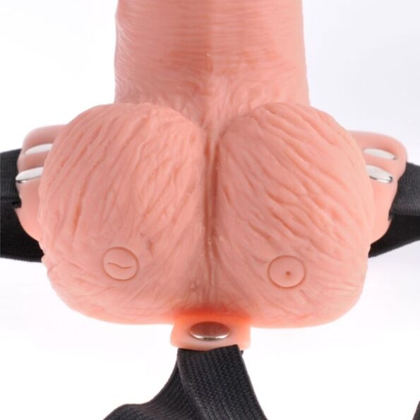 FETISH FANTASY SERIES - HARNAIS RÉGLABLE TÉLÉCOMMANDE PÉNIS RÉALISTE AVEC TESTICULES RECHARGEABLES ET VIBRATEUR 15 CM-FETISH FANTASY SERIES-sextoys-lingerie-bdsm-hygiène-sexshop