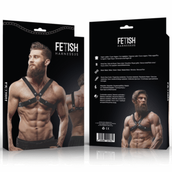 FETISH SUBMISSIVE ATTITUDE - HARNAIS DE POITRINE RÉGLABLE EN ÉCO-CUIR POUR HOMMES AVEC CROIX BULLDOG-FETISH SUBMISSIVE ATTITUDE-sextoys-lingerie-bdsm-hygiène-sexshop