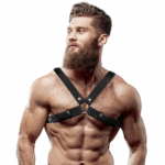 FETISH SUBMISSIVE ATTITUDE - HARNAIS DE POITRINE RÉGLABLE EN ÉCO-CUIR POUR HOMMES AVEC CROIX BULLDOG-FETISH SUBMISSIVE ATTITUDE-sextoys-lingerie-bdsm-hygiène-sexshop
