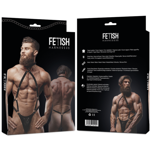 FETISH SUBMISSIVE ATTITUDE - HARNAIS JOCK STRAP EN CUIR ÉCOLOGIQUE POUR HOMMES-FETISH SUBMISSIVE ATTITUDE-sextoys-lingerie-bdsm-hygiène-sexshop