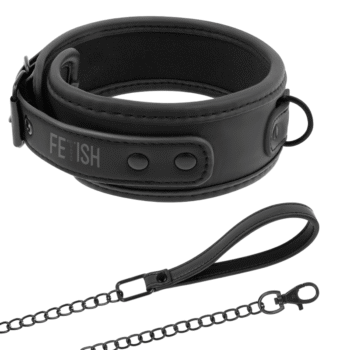 FETISH SUBMISSIVE - COLLIER CHAÎNE DOUBLURE EN NOPRÈNE-FETISH SUBMISSIVE BONDAGE-sextoys-lingerie-bdsm-hygiène-sexshop