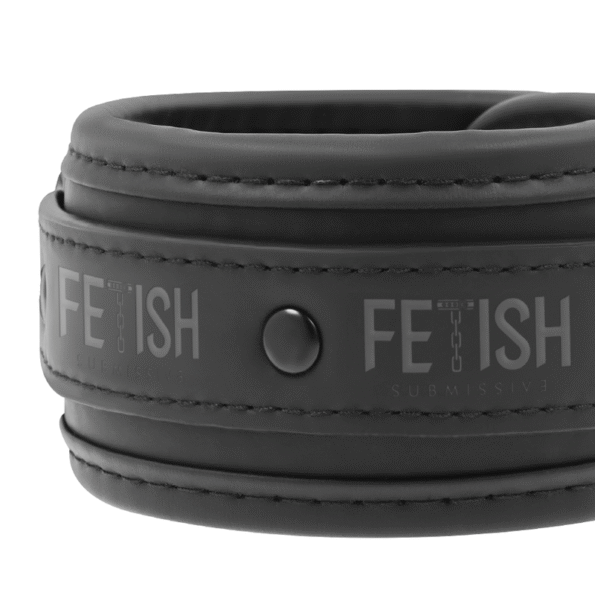 FETISH SUBMISSIVE - COLLIER ET MENOTTES EN CUIR VÉGAN AVEC DOUBLURE EN NOPRÈNE-FETISH SUBMISSIVE BONDAGE-sextoys-lingerie-bdsm-hygiène-sexshop