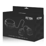 FETISH SUBMISSIVE – COLLIER ET MENOTTES EN CUIR VÉGAN AVEC DOUBLURE EN NOPRÈNE