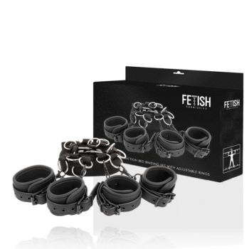 FETISH SUBMISSIVE - ENSEMBLE DE LIENS DE LIT DE LUXE AVEC DOUBLURE EN NOPRÈNE-FETISH SUBMISSIVE BONDAGE-sextoys-lingerie-bdsm-hygiène-sexshop