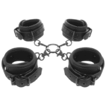 FETISH SUBMISSIVE – ENSEMBLE DE MENOTTES POUR MAINS ET CHEVILLES AVEC DOUBLURE EN NOPRÈNE