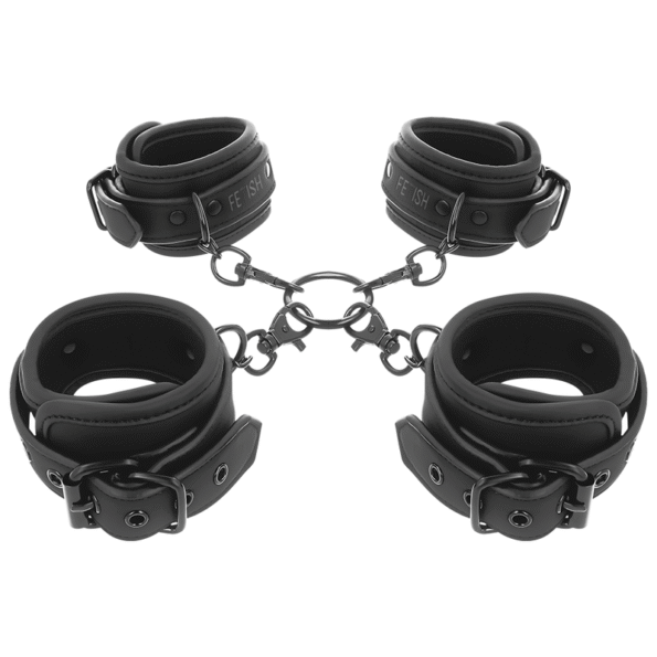 FETISH SUBMISSIVE - ENSEMBLE DE MENOTTES POUR MAINS ET CHEVILLES AVEC DOUBLURE EN NOPRÈNE-FETISH SUBMISSIVE BONDAGE-sextoys-lingerie-bdsm-hygiène-sexshop
