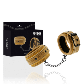 FETISH SUBMISSIVE ORIGEN - MENOTTES DE CHEVILLE EN CUIR VÉGÉTALIEN AVEC DOUBLURE EN NÉOPRÈNE-FETISH SUBMISSIVE ORIGIN-sextoys-lingerie-bdsm-hygiène-sexshop