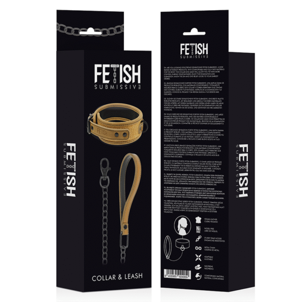 FETISH SUBMISSIVE ORIGIN - COLLIER CHAÎNE DOUBLÉE DE NÉOPRÈNE-FETISH SUBMISSIVE ORIGIN-sextoys-lingerie-bdsm-hygiène-sexshop