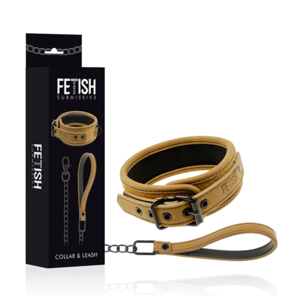 FETISH SUBMISSIVE ORIGIN - COLLIER CHAÎNE DOUBLÉE DE NÉOPRÈNE-FETISH SUBMISSIVE ORIGIN-sextoys-lingerie-bdsm-hygiène-sexshop