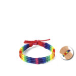 FIERTÉ – BRACELET TRESSÉ DRAPEAU ARC-EN-CIEL
