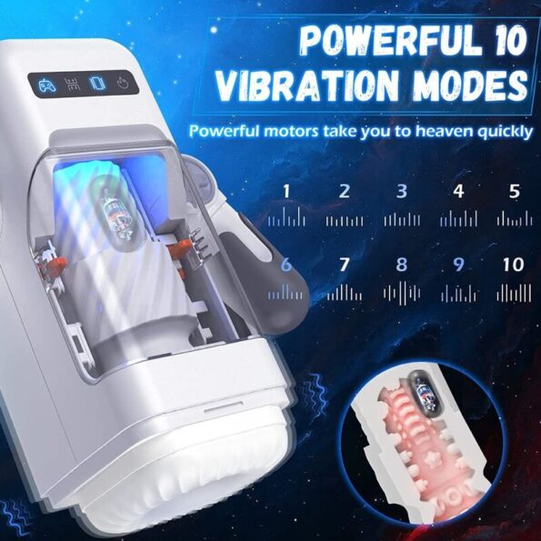 GAME CUP - MASTURBATEUR À VIBRATION DE POUSSÉE AVEC FONCTION CHAUFFANTE ET SUPPORT MOBILE - NOIR-BAILE FOR HIM-sextoys-lingerie-bdsm-hygiène-sexshop