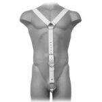 HARNAIS CUIR HOMME BLANC-LEATHER BODY-sextoys-lingerie-bdsm-hygiène-sexshop