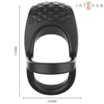 INTENSE – ALEX VIBRATEUR DOUBLE ANNEAU PÉNIS 10 VIBRATIONS NOIR
