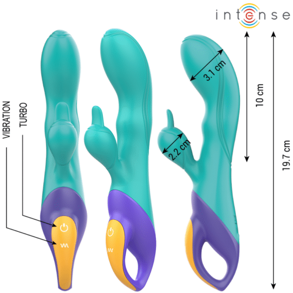 INTENSE - FRED VIBRATEUR RABBIT BLEU-INTENSE FUN-sextoys-lingerie-bdsm-hygiène-sexshop