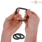 INTENSE – HUGH 3 ANNEAUX PÉNIS BASIQUES EN SILICONE NOIRS