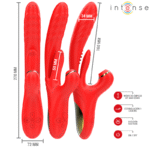 INTENSE – KAROL VIBRATEUR MULTIFONCTION POUSSÉE & STIMULATION & ONDES STIMULANTES ROUGE