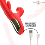 INTENSE – KAROL VIBRATEUR MULTIFONCTION POUSSÉE & STIMULATION & ONDES STIMULANTES ROUGE