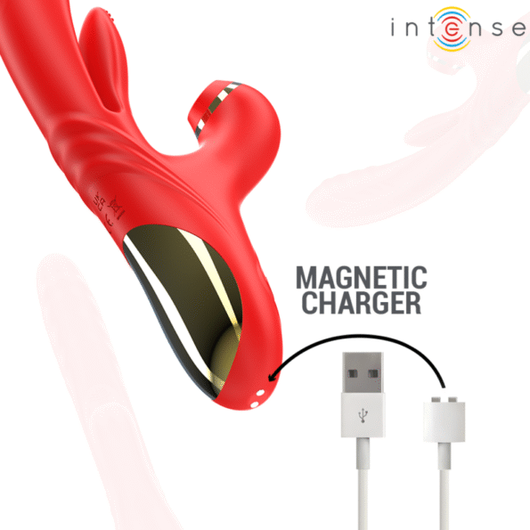 INTENSE - KAROL VIBRATEUR MULTIFONCTION POUSSÉE & STIMULATION & ONDES STIMULANTES ROUGE-INTENSE FUN-sextoys-lingerie-bdsm-hygiène-sexshop